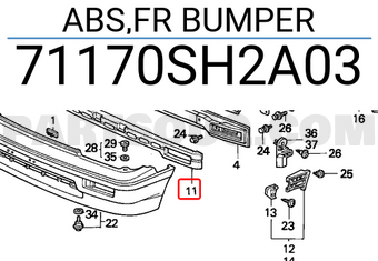 Honda 71170SH2A03 ABS,FR BUMPER