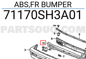 Honda 71170SH3A01 ABS,FR BUMPER