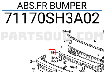 Honda 71170SH3A02 ABS,FR BUMPER