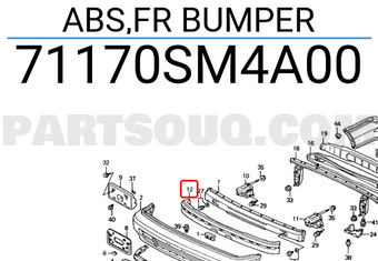 Honda 71170SM4A00 ABS,FR BUMPER