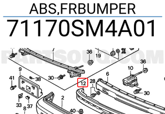 Honda 71170SM4A01 ABS,FRBUMPER