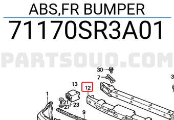 Honda 71170SR3A01 ABS,FR BUMPER