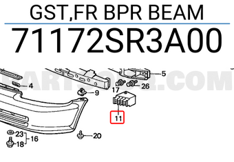 Honda 71172SR3A00 GST,FR BPR BEAM
