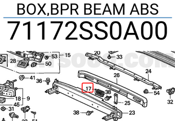 Honda 71172SS0A00 BOX,BPR BEAM ABS