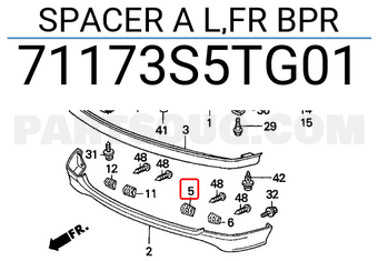 Honda 71173S5TG01 SPACER A L,FR BPR