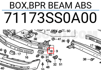 Honda 71173SS0A00 BOX,BPR BEAM ABS