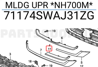 Honda 71174SWAJ31ZG MLDG UPR *NH700M*