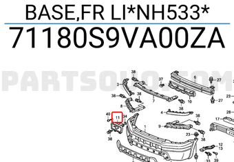Honda 71180S9VA00ZA BASE,FR LI*NH533*