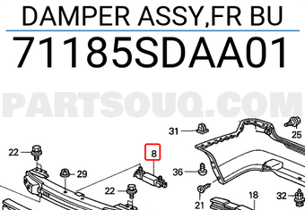 Honda 71185SDAA01 DAMPER ASSY,FR BU