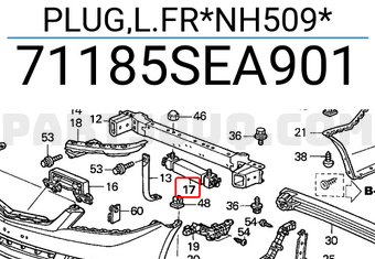 Honda 71185SEA901 PLUG,L.FR*NH509*