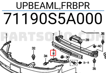 Honda 71190S5A000 UPBEAML,FRBPR
