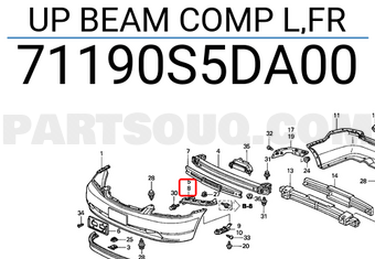 Honda 71190S5DA00 UP BEAM COMP L,FR