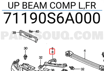 Honda 71190S6A000 UP BEAM COMP L,FR
