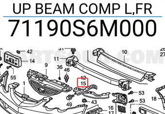 Honda 71190S6M000 UP BEAM COMP L,FR