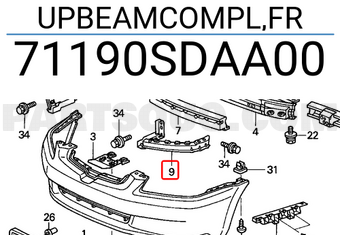 Honda 71190SDAA00 UPBEAMCOMPL,FR