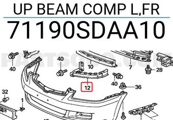 Honda 71190SDAA10 UP BEAM COMP L,FR