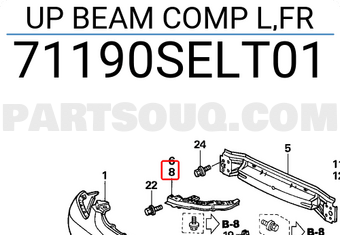 Honda 71190SELT01 UP BEAM COMP L,FR