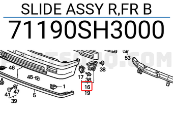 Honda 71190SH3000 SLIDE ASSY R,FR B
