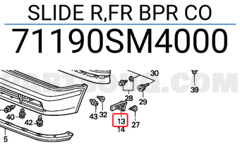 Honda 71190SM4000 SLIDE R,FR BPR CO