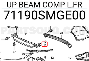 Honda 71190SMGE00 UP BEAM COMP L,FR