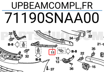 Honda 71190SNAA00 UPBEAMCOMPL,FR
