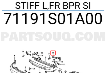 Honda 71191S01A00 STIFF L,FR BPR SI