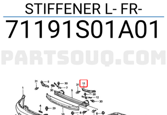 Honda 71191S01A01 STIFFENER L- FR