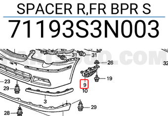 Honda 71193S3N003 SPACER R,FR BPR S