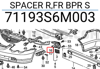 Honda 71193S6M003 SPACER R,FR BPR S