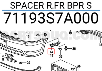 Honda 71193S7A000 SPACER R,FR BPR S