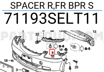 Honda 71193SELT11 SPACER R,FR BPR S