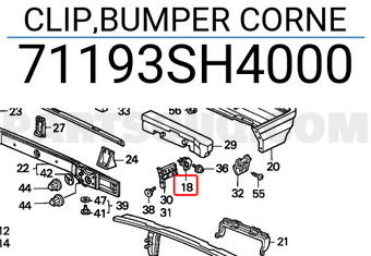 Honda 71193SH4000 CLIP,BUMPER CORNE