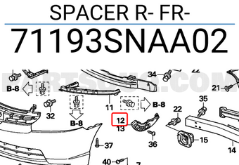 Honda 71193SNAA02 SPACER R- FR