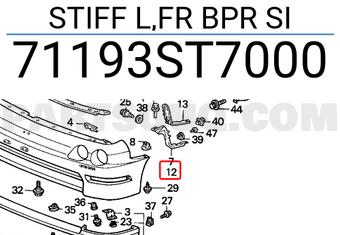 Honda 71193ST7000 STIFF L,FR BPR SI