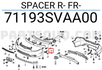 Honda 71193SVAA00 SPACER R- FR