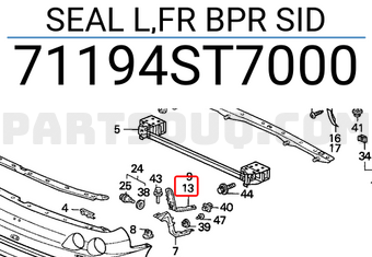 Honda 71194ST7000 SEAL L,FR BPR SID