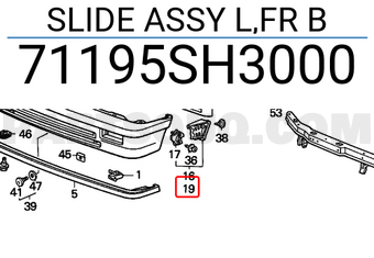 Honda 71195SH3000 SLIDE ASSY L,FR B