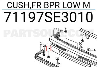 Honda 71197SE3010 CUSH,FR BPR LOW M