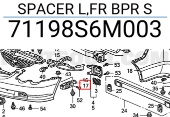 Honda 71198S6M003 SPACER L,FR BPR S