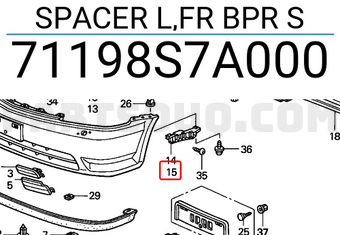 Honda 71198S7A000 SPACER L,FR BPR S