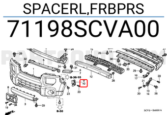 Honda 71198SCVA00 SPACERL,FRBPRS