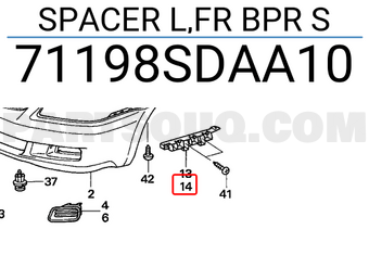 Honda 71198SDAA10 SPACER L,FR BPR S