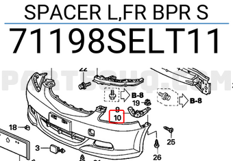 Honda 71198SELT11 SPACER L,FR BPR S