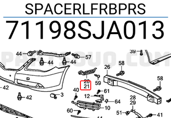 Honda 71198SJA013 SPACERLFRBPRS