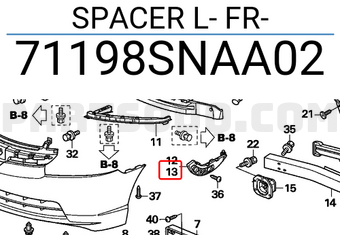 Honda 71198SNAA02 SPACER L- FR