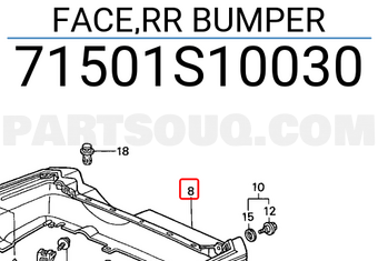 Honda 71501S10030 FACE,RR BUMPER