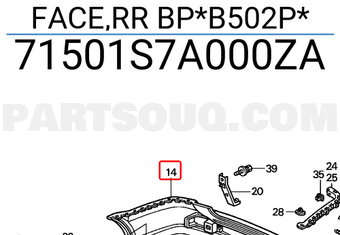 Honda 71501S7A000ZA FACE,RR BP*B502P*