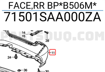 Honda 71501SAA000ZA FACE,RR BP*B506M*