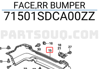 Honda 71501SDCA00ZZ FACE,RR BUMPER