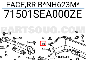 Honda 71501SEA000ZE FACE,RR B*NH623M*